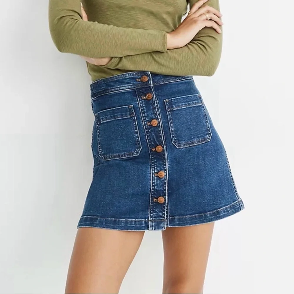 Madewell Denim A-Line Skirt - Picture 1 of 7